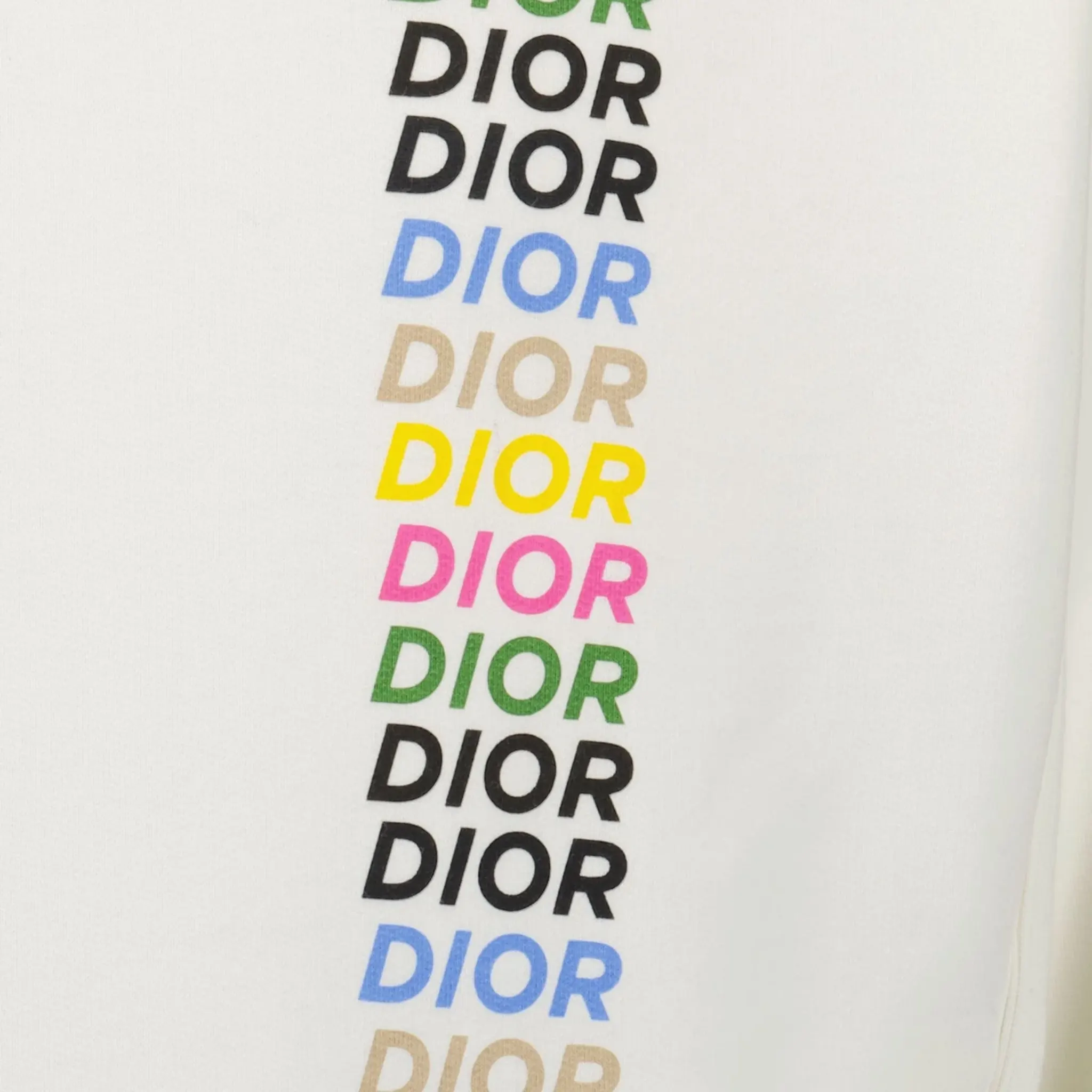 Detail view of Dior Printed Relaxed Fit Cotton White Hoodie 413J646A0531-C085